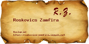 Roskovics Zamfira névjegykártya